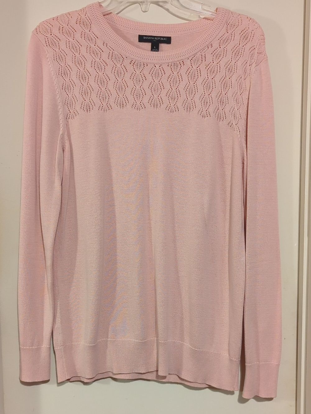Banana Republic Soft Blush Openwork Knit Sweater